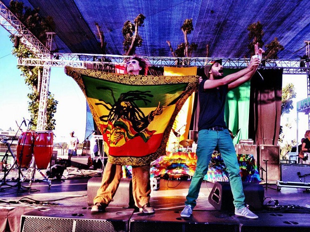 Danny Ladwa (right) on stage with Gaudi