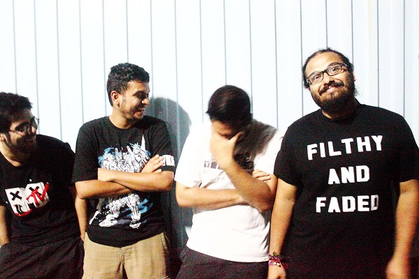 Providence, after the Megadeth playing in India announcement. . From left: Charan Singh Pathania, Shrikanth Rao, Shezan Shaikh and Aaron Pinto. Picture : Tushar Dhanawade